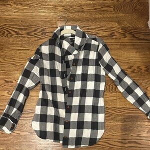 Woman’s Black and White Checkered Shirt j crew